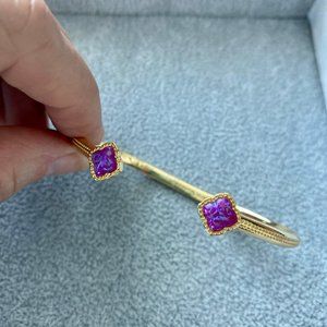 Kendra Scott Mallory Gold Cuff Bracelet In Plum Kyocera Opal